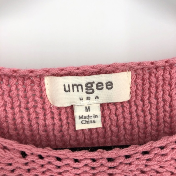 Umgee Womens Pullover Sweater Size Medium Multicolored Stripe Textured Slouchy - Picture 2 of 9